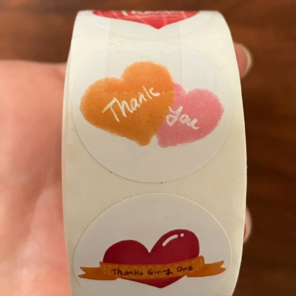 1,500 Stickers - 3 x 500 Self-adhesive Hearts Brand NEW Tax Write off